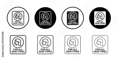 for all skin types icon simple outline vector sign