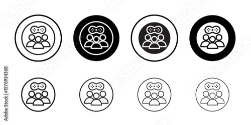Multi Game player icon simple outline vector sign