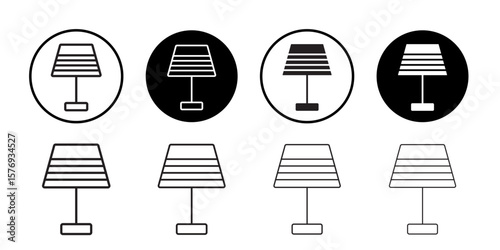Night Bedside Lamp icon simple outline vector sign