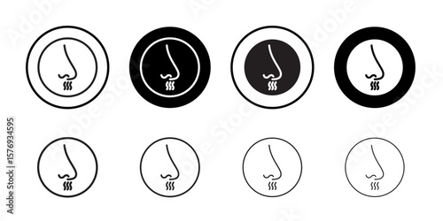 Nose with smoke icon simple outline vector sign