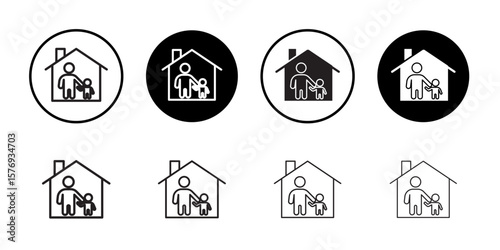 Orphanage house icon simple outline vector sign