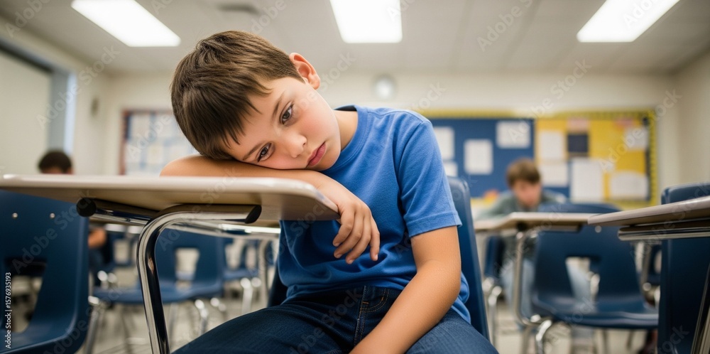 Obraz premium a crying kid in a classroom