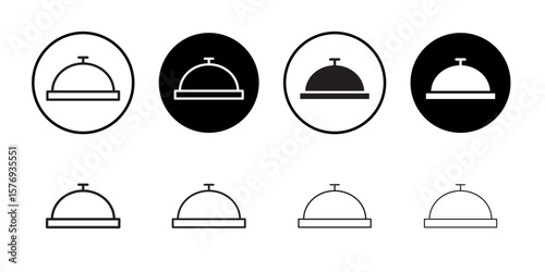 Service bell icon simple outline vector sign