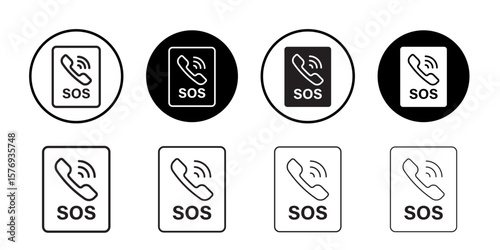 SOS Emergency icon simple outline vector sign