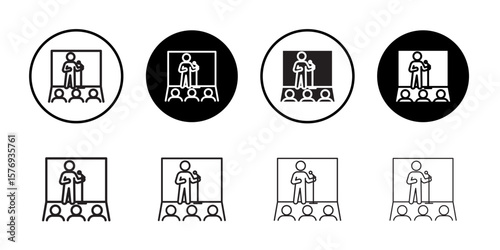 Stand up and theater show icon simple outline vector sign