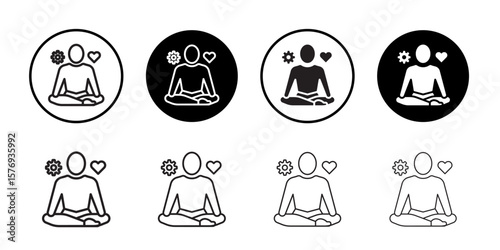 stress management icon simple outline vector sign
