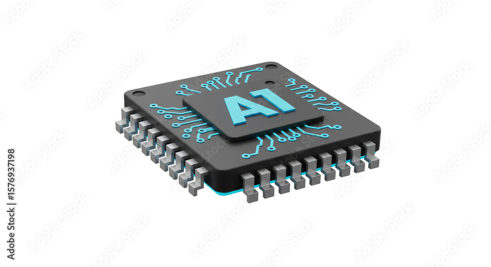 Isometric 3d Render of Ai Chip Circuit Board Technology Future Isometric 3d Render of Ai Chip Circuit Board Technology Future