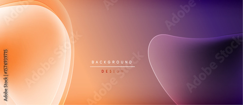 Abstract gradient background. Orange, purple hues blend smoothly. Minimalist design with flowing shapes, modern aesthetic.