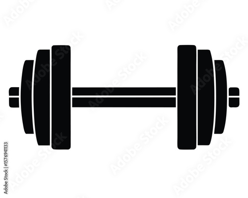 Strength Training Dumbbell Icon, Fitness Symbol, Weightlifting Graphics Ai Generated