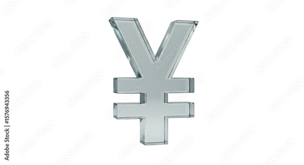 Silver Yen Currency 3D Illustration on Transparent Background Silver Yen Currency 3D Illustration on Transparent Background