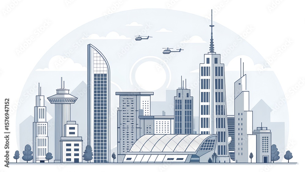 Fototapeta premium modern city skyline