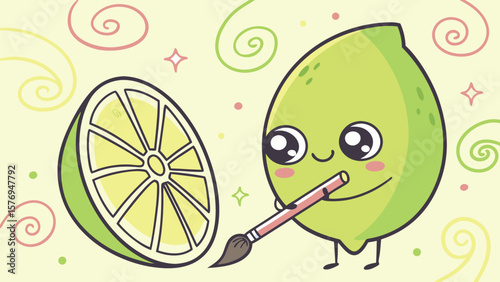Funny, cute cartoon bird and fish characters with happy, smiling faces, symbolizing fun in a green space with Easter eggs in the grass
