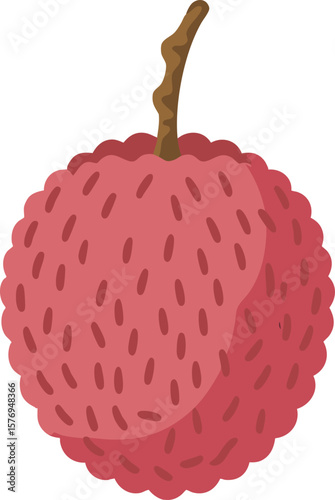 Textured Lychee Vector Art with Realistic Bumps and Shades on a Transparent Backdrop Ideal for Asian Cuisine and Exotic Fruit Projects