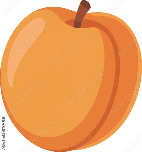 Vibrant Apricot Vector Illustration on Transparent Backdrop A Fresh and Juicy Design Element for Culinary and Healthy Lifestyle Projects, Isolated
