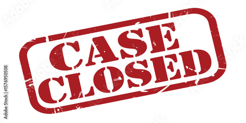 Red Case Closed Rubber Stamp on White Background Illustration