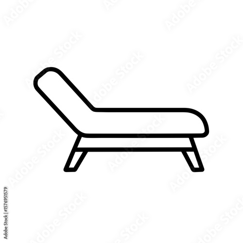 Psychotherapy couch icon symbolizing mental health treatment, outline icon