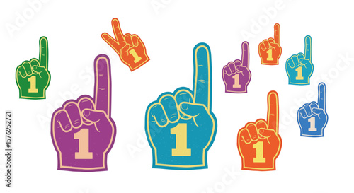 Foam fingers sports team support fan celebration
