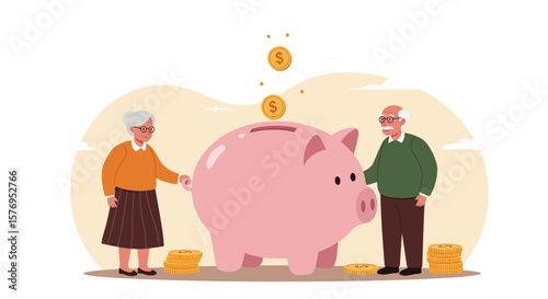Retirement savings planning financial piggy bank fund