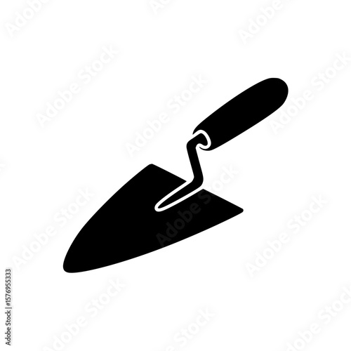 Black silhouette of construction trowel