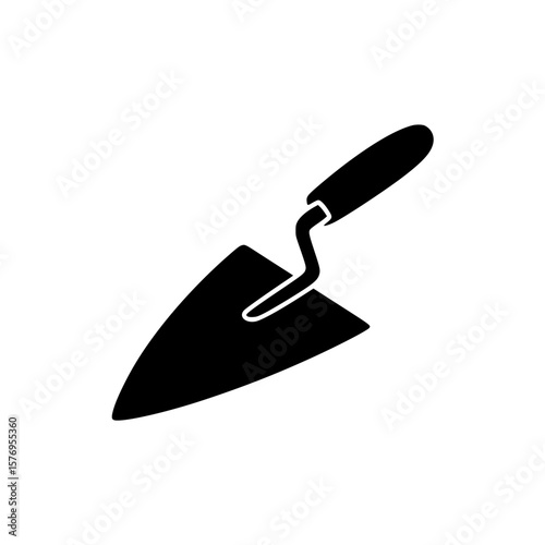 Silhouette of construction trowel