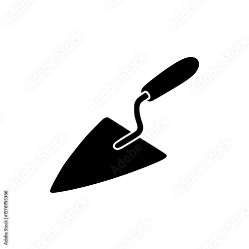 Silhouette of construction trowel