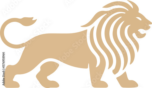 A silhouette of a majestic lion