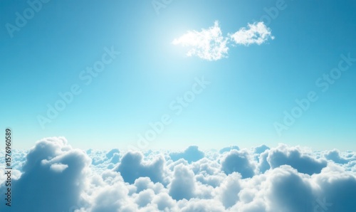 natural sky background, clear blue sky, soft white clouds, peaceful atmosphere, realistic lighting 