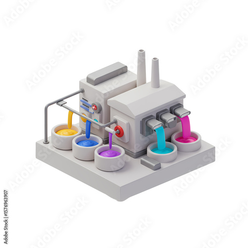 Wallpaper Mural 3D Render Factory Production Process Pouring Liquid Chemicals Torontodigital.ca