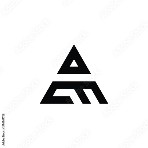Free Download Letter om triangle, cool geometric symbol simple logo vector - GFXLoad