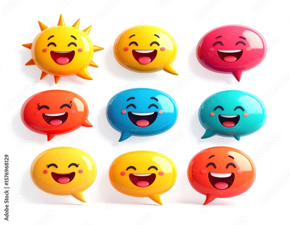 Fototapeta premium set of smiles