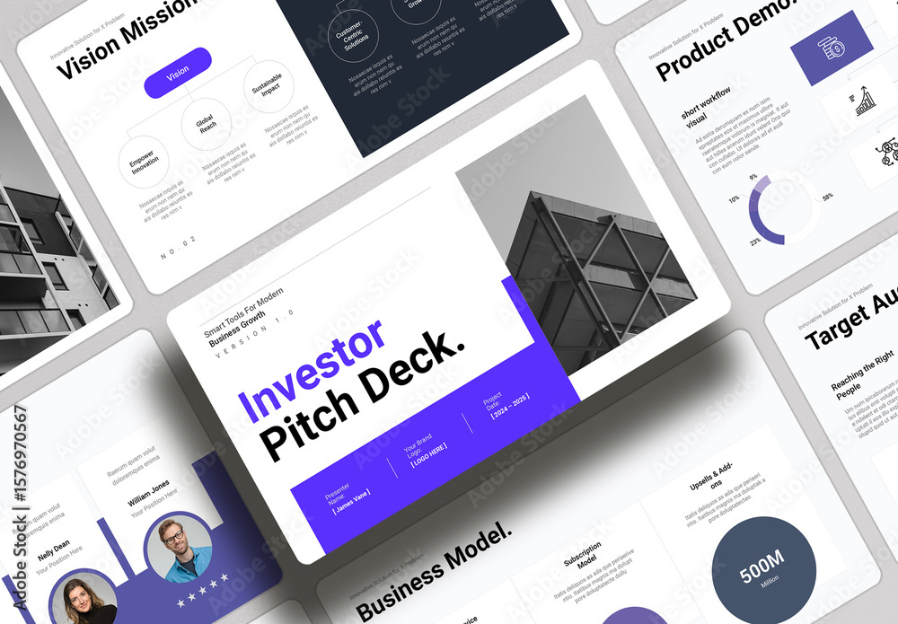 Investor Pitch Deck Presentation Stock Template | Adobe Stock