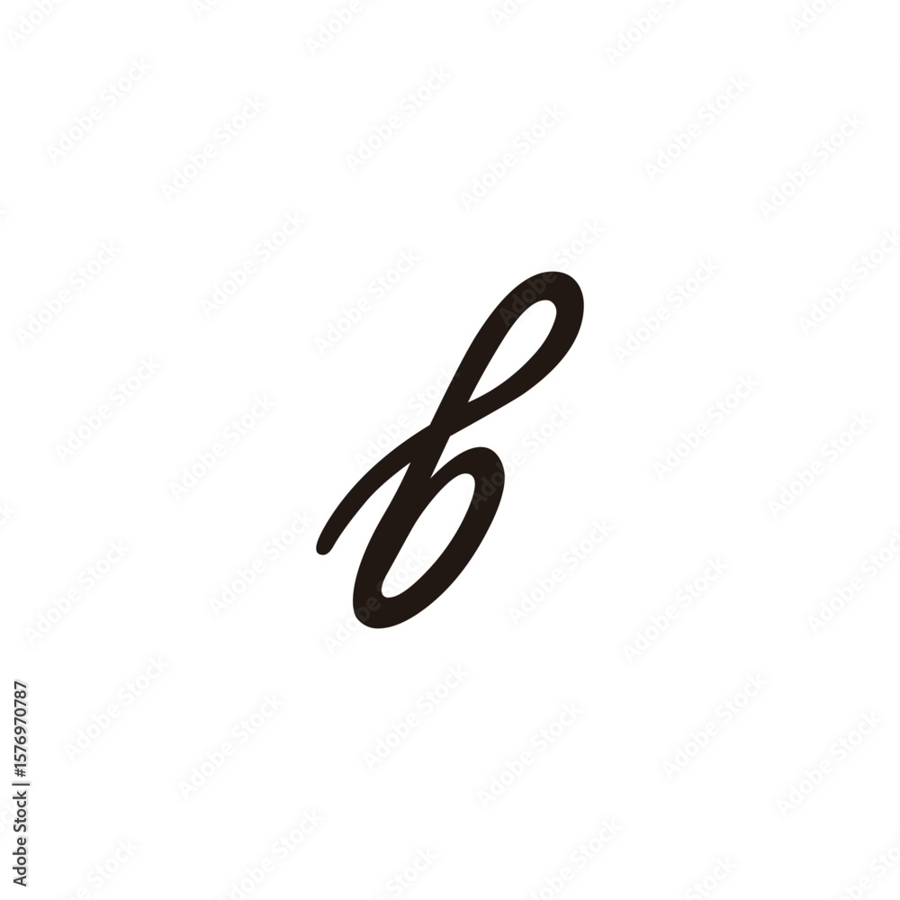 Fototapeta premium Letter b line geometric symbol simple logo vector
