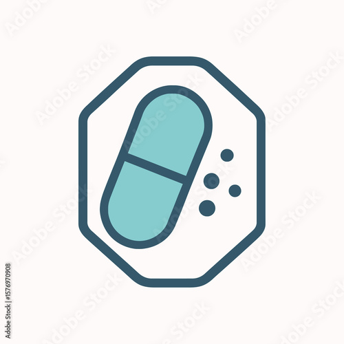 Medicine Capsule Icon – Healthcare Vector