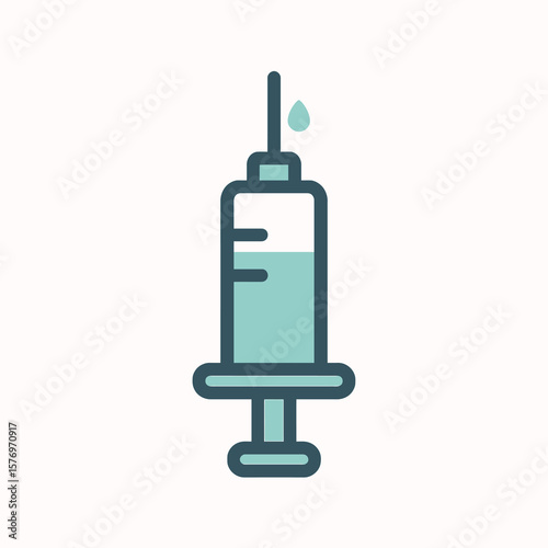 Syringe and Vaccine Flat Icon – Medical Injection