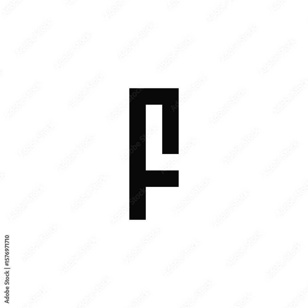Fototapeta premium Letter FL square, outline geometric symbol simple logo vector
