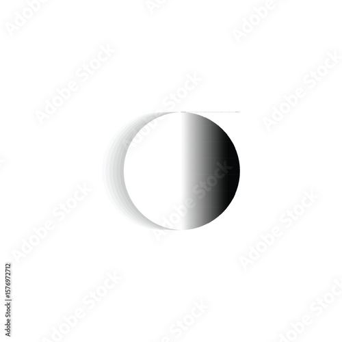 Circle, 3d, gradient geometric symbol simple logo vector