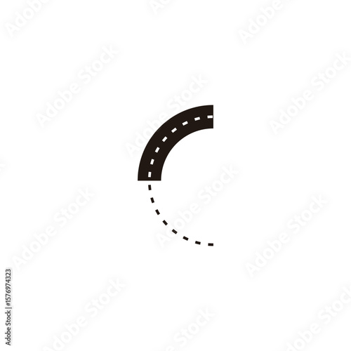Letter C highway geometric symbol simple logo vector