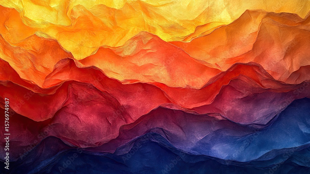 custom made wallpaper toronto digitalColorful, layered mountain range design.