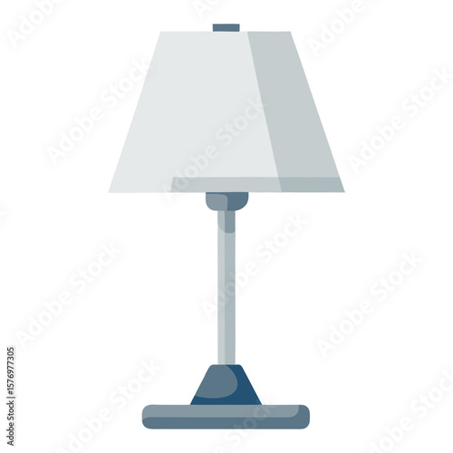 Modern white desk lamp with blue base