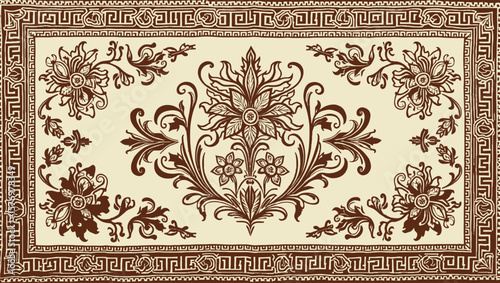 Elegant Ornate Wall Panel with Intricate Sunburst Designs in Warm Brown Tones, YAKAN CLOTH FILIPINO DESIGN