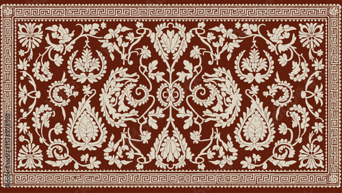 Elegant Ornate Wall Panel with Intricate Sunburst Designs in Warm Brown Tones, YAKAN CLOTH FILIPINO DESIGN
