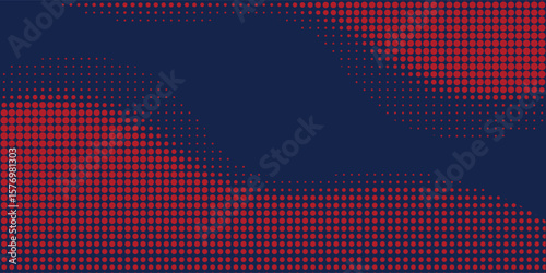 Halftone dots, red and blue color pattern, Pop art comic sports style vector illustration of dots. Grunge vector dots