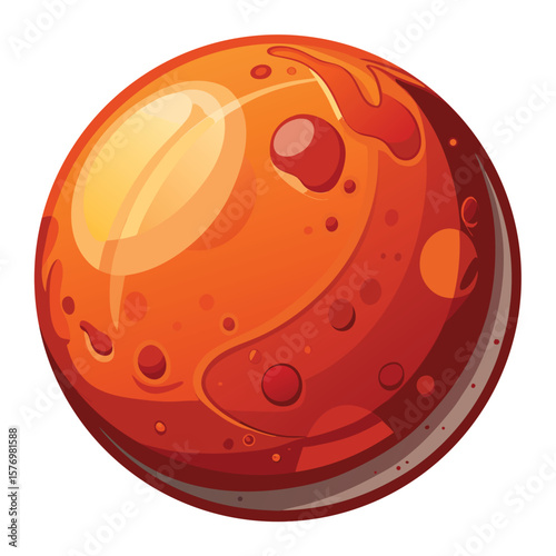 Stylized Mars Planet Illustration space solar system