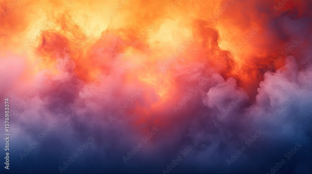 Fototapeta premium Colorful swirling clouds of smoke or vapor.