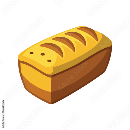 Golden loaf of bread with scoring
