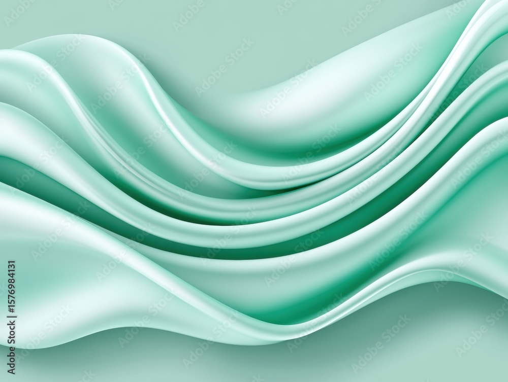 Obraz premium Abstract mint green flowing fabric
