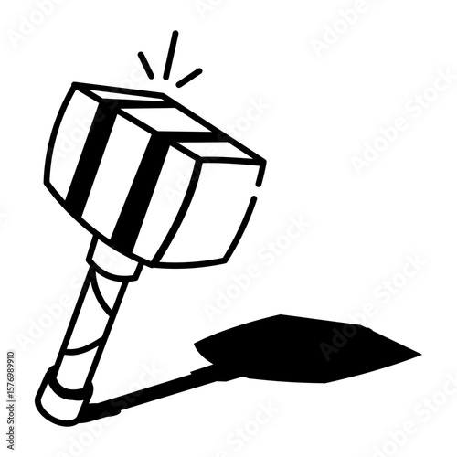 A sketchy style icon depicting ancient hammer

