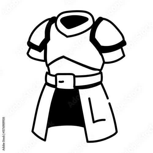 A sketchy style icon depicting armour
