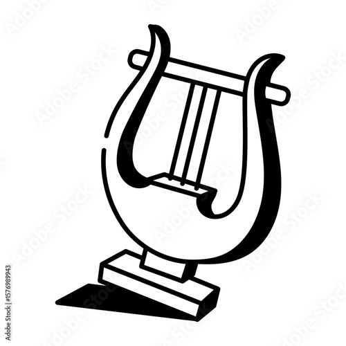 A hand drawn style icon showing angel lyre
