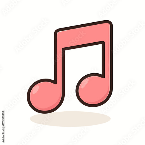 music note icon on white background Cute Kawaii Icon Set of Adorable Cartoon with Cheerful Expressions | Flat Design Vector Illustration